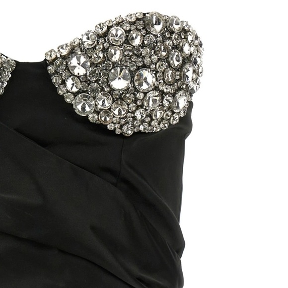 AREA NYC Embroidered Crystal Cup Draped Bustier Top Size 4 - Picture 3 of 8